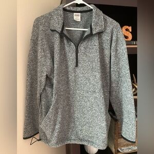 PINK M Heather Gray Quarter Zip Knit Pullover